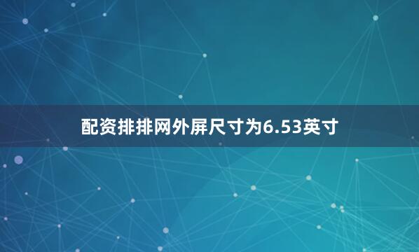 配资排排网外屏尺寸为6.53英寸